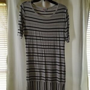 LuLaRoe Womens L Striped Stretch Dress